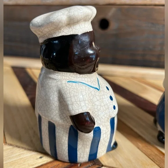 Vintage Aunt Jemima and Uncle Moses Salt Pepper Shakers Black Americana Chef - Picture 10 of 16